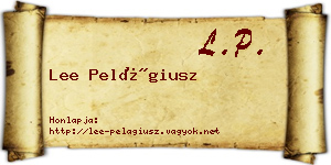 Lee Pelágiusz névjegykártya